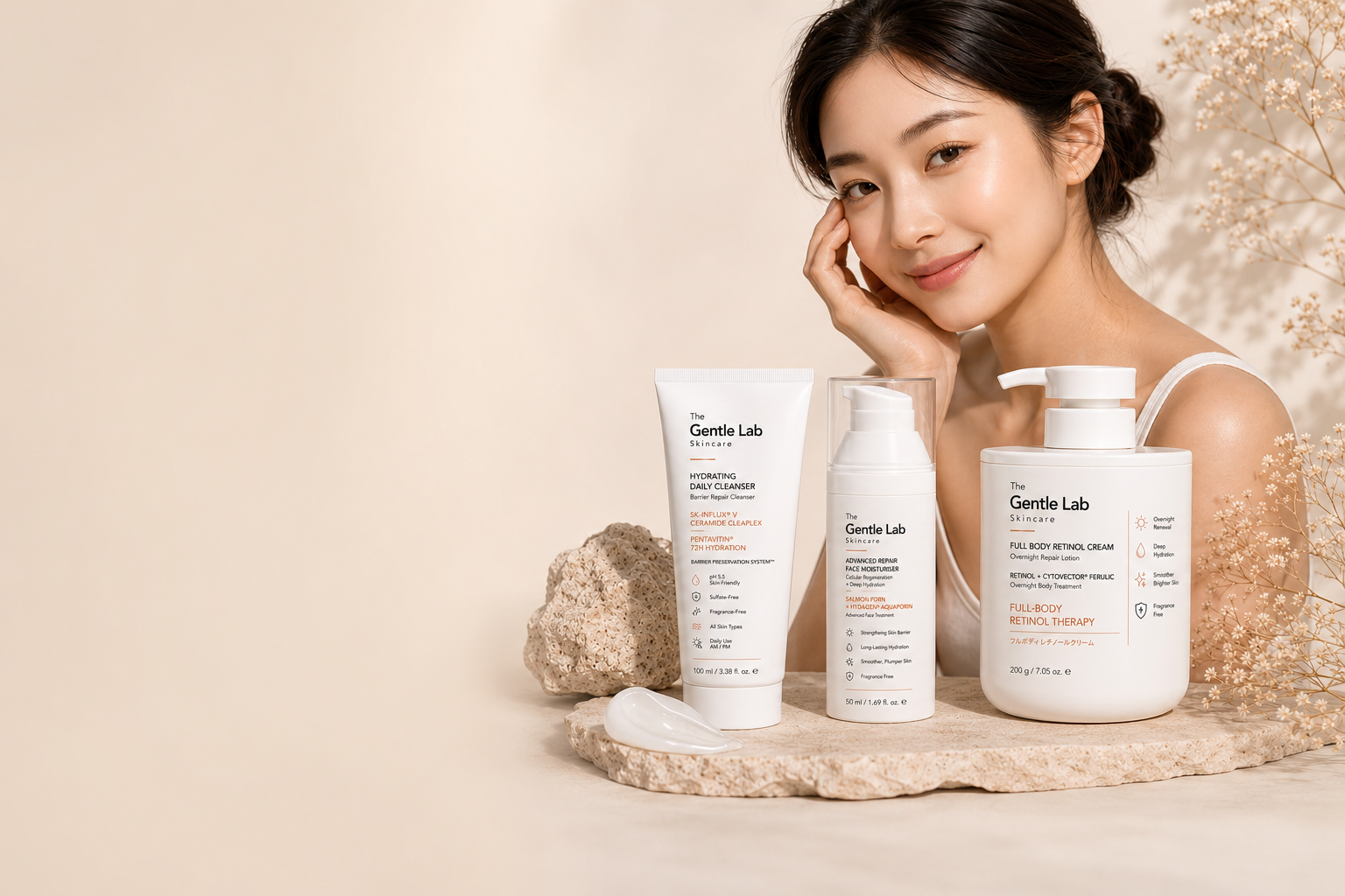 The Gentle Lab — Hydrating Cleanser, Repair Moisturiser, Retinol Therapy